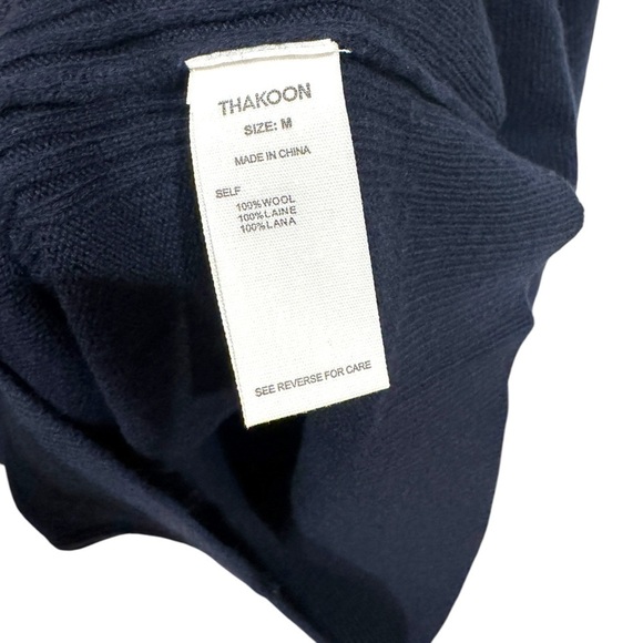 THAKOON Women's Navy Blue Midnight Wool Sweater Dress Size M - Picture 10 of 11